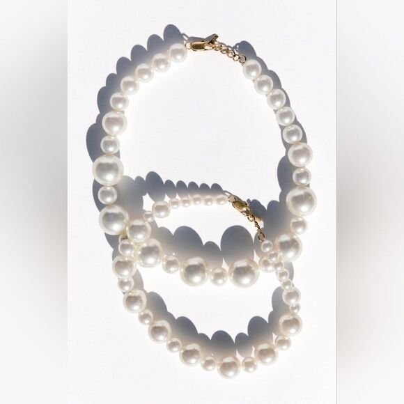 ZARA Pack of two necklaces with pearl appliqués. Lobster clasp closure.4736/051 - Picture 6 of 7